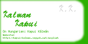 kalman kapui business card