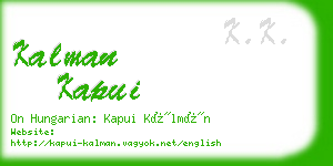 kalman kapui business card